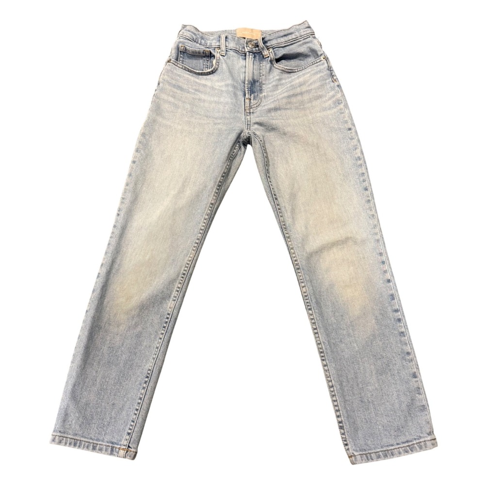 Everlane The Original High Rise Straight Leg Light Wash Denim Women 25 ankle
